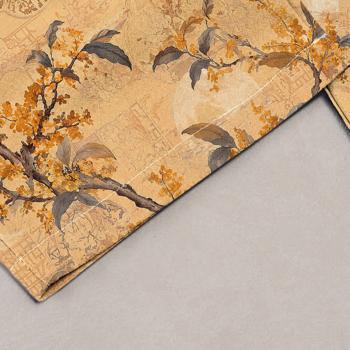 Buddha Stones Damenhose aus reiner Baumwolle mit Vintage-Blumenmuster, elastischem Bund und Taschen - image 1
