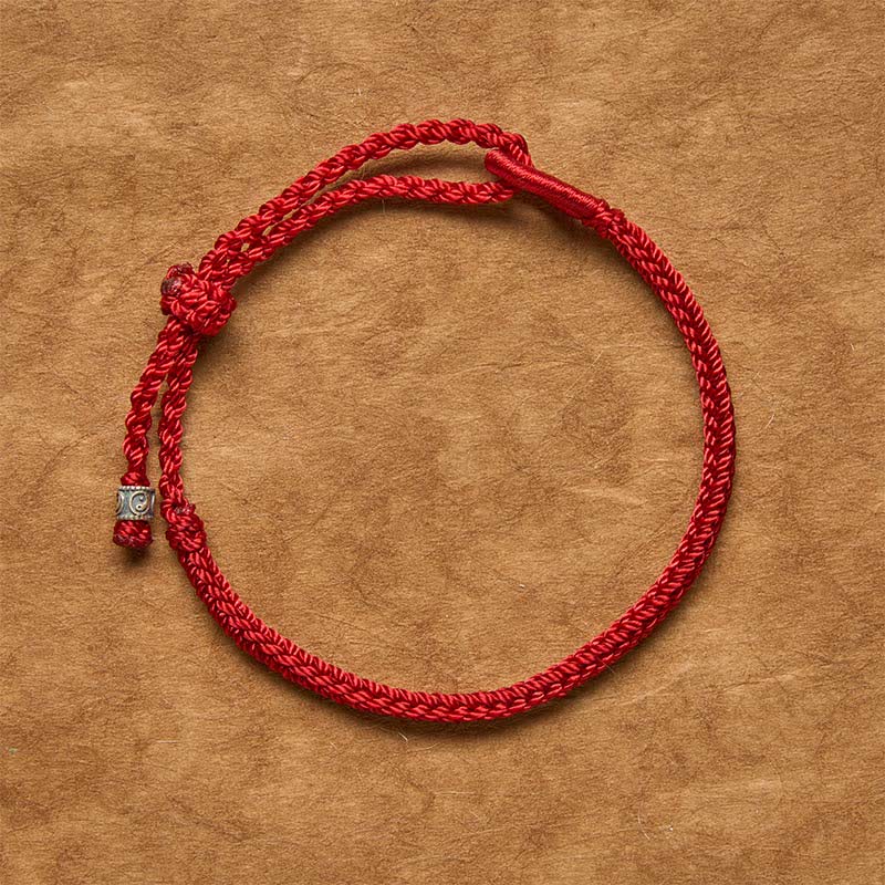 Buddha Stones Rotes Armband aus 925er Sterlingsilber mit Yin-Yang-Symbol zum Schutz - image 1