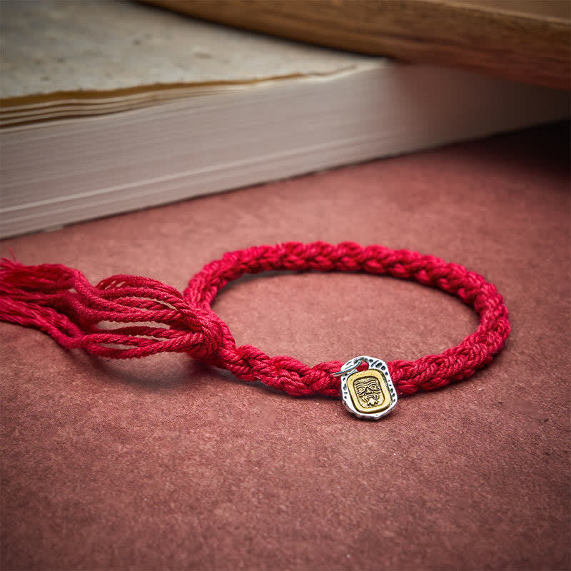 Buddha Stones Armband mit Kupferakzenten und roter Schnur - Rotes Band (Handgelenkumfang: 15–18 cm) - image 0