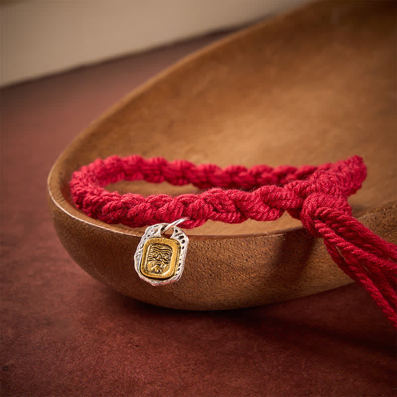 Buddha Stones Armband mit Kupferakzenten und roter Schnur - image 1