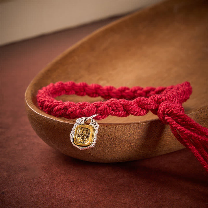Buddha Stones Armband mit Kupferakzenten und roter Schnur - image 1