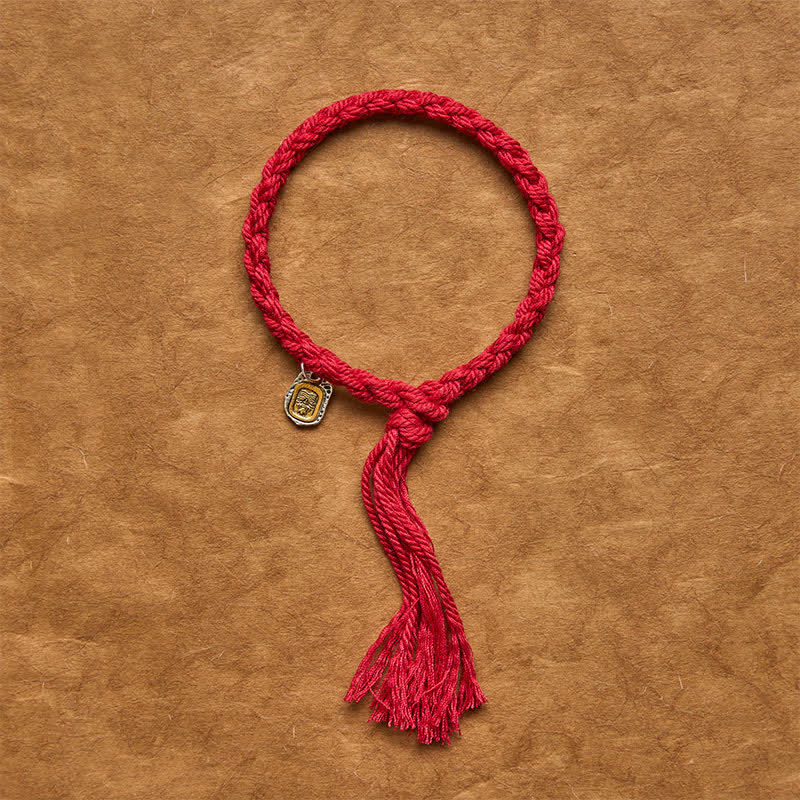 Buddha Stones Armband mit Kupferakzenten und roter Schnur - image 2