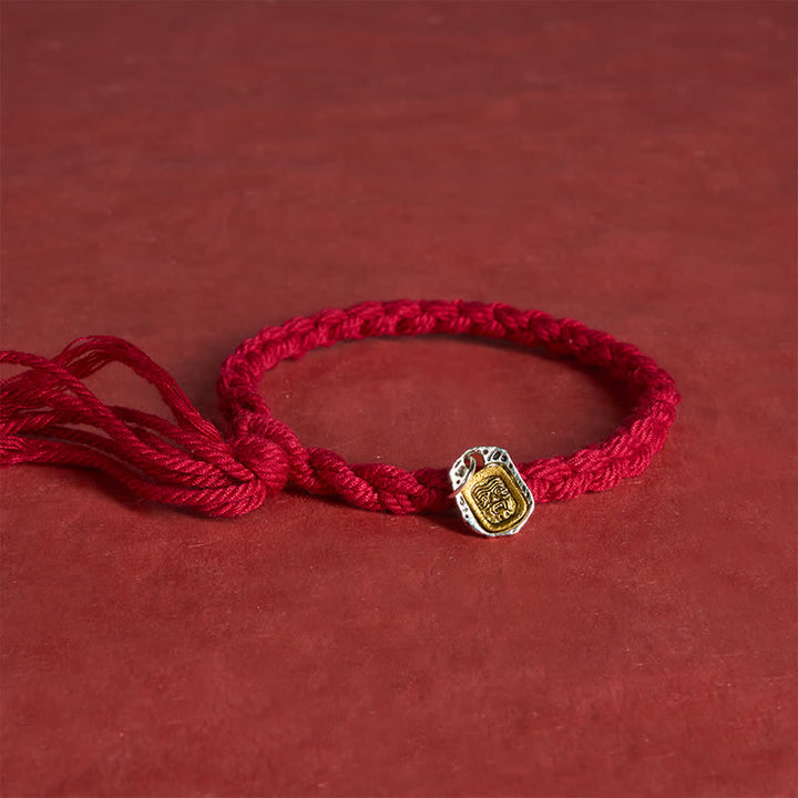 Buddha Stones Armband mit Kupferakzenten und roter Schnur - image 4