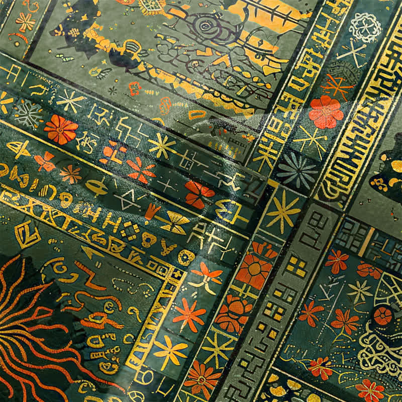 Buddha Stones Vintage-Kimono aus Baumwolle mit mehrfarbigem Patchwork-Blumenmuster und offener Vorderseite für Herren - image 5