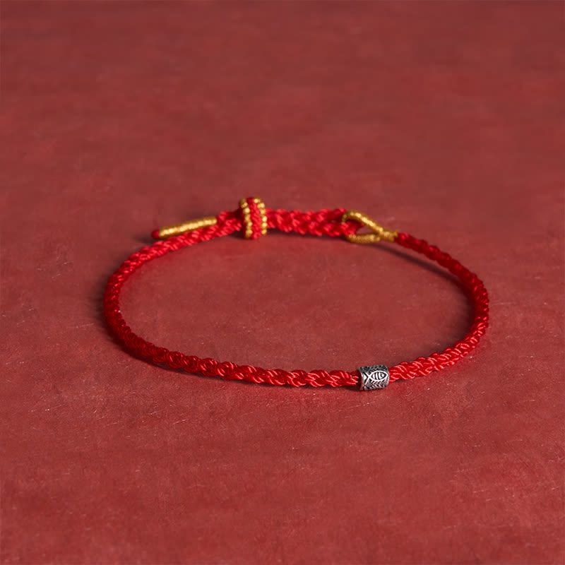 Buddha Stones Rotes Armband aus 925er Sterlingsilber mit Koi-Fisch-Schutzmotiv - image 3