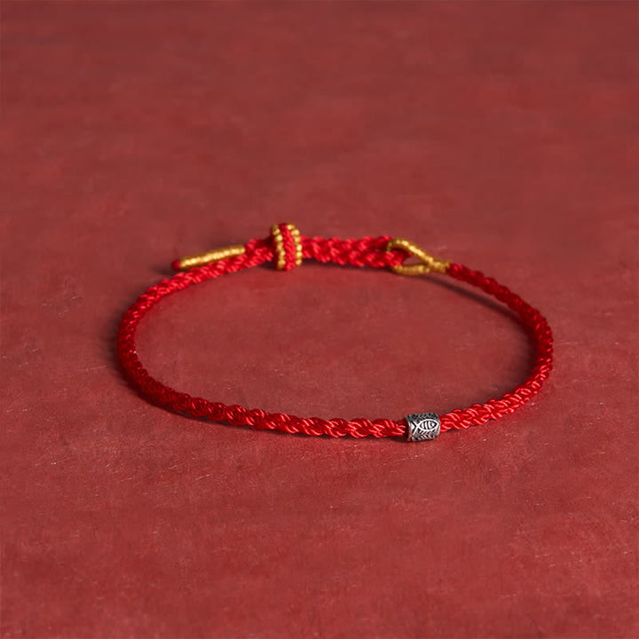 Buddha Stones Rotes Armband aus 925er Sterlingsilber mit Koi-Fisch-Schutzmotiv - image 3
