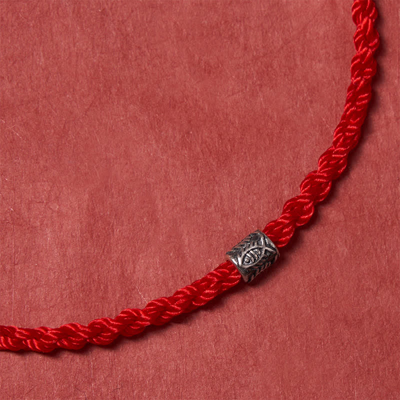 Buddha Stones Rotes Armband aus 925er Sterlingsilber mit Koi-Fisch-Schutzmotiv - image 4