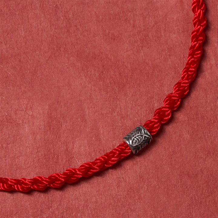 Buddha Stones Rotes Armband aus 925er Sterlingsilber mit Koi-Fisch-Schutzmotiv - image 4