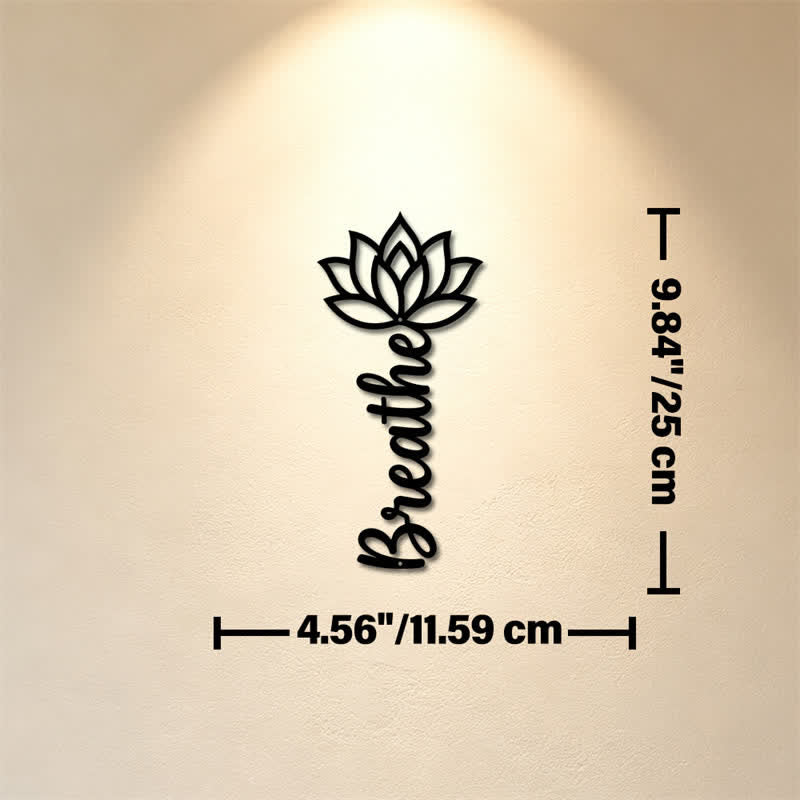 Buddha Stones Lotus Breathe New Beginnings Vertikale Wandkunst aus Eisen mit bedeutungsvollen Symbolen - Ca. 11,59 cm x 25 cm x 0,1 cm / 4,56 Zoll x 9,84 Zoll x 0,04 Zoll - image 2