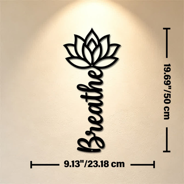Buddha Stones Lotus Breathe New Beginnings Vertikale Wandkunst aus Eisen mit bedeutungsvollen Symbolen - Ca. 23,18 cm x 50 cm x 0,12 cm / 9,13 Zoll x 19,69 Zoll x 0,05 Zoll - image 9