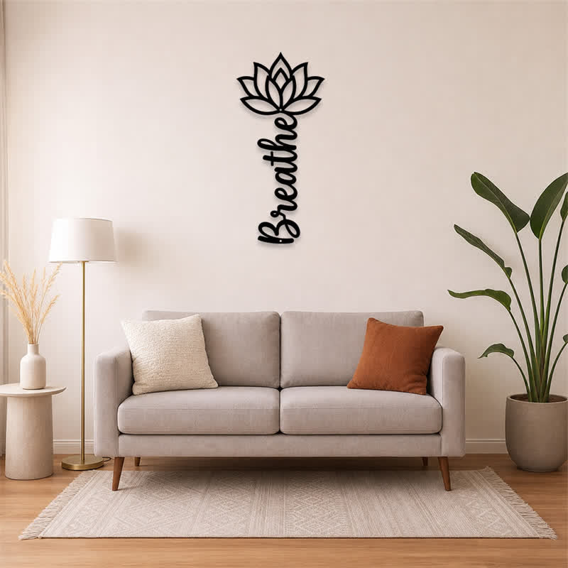 Buddha Stones Lotus Breathe New Beginnings Vertikale Wandkunst aus Eisen mit bedeutungsvollen Symbolen - image 11