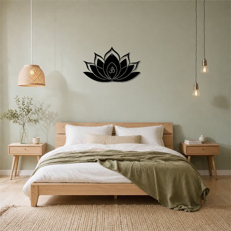 Buddha Stones Lotus OM Achtsamkeit Zen Silhouette Eisen Bedeutungsvolle Symbole Wandkunst - image 13