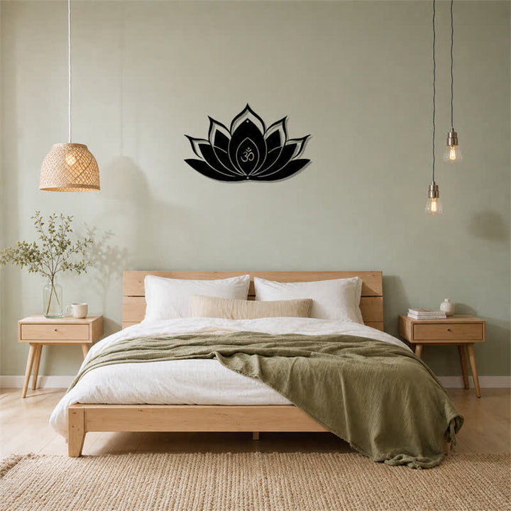 Buddha Stones Lotus OM Achtsamkeit Zen Silhouette Eisen Bedeutungsvolle Symbole Wandkunst - image 13
