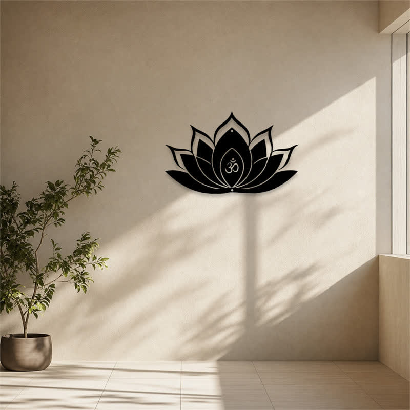 Buddha Stones Lotus OM Achtsamkeit Zen Silhouette Eisen Bedeutungsvolle Symbole Wandkunst - image 9
