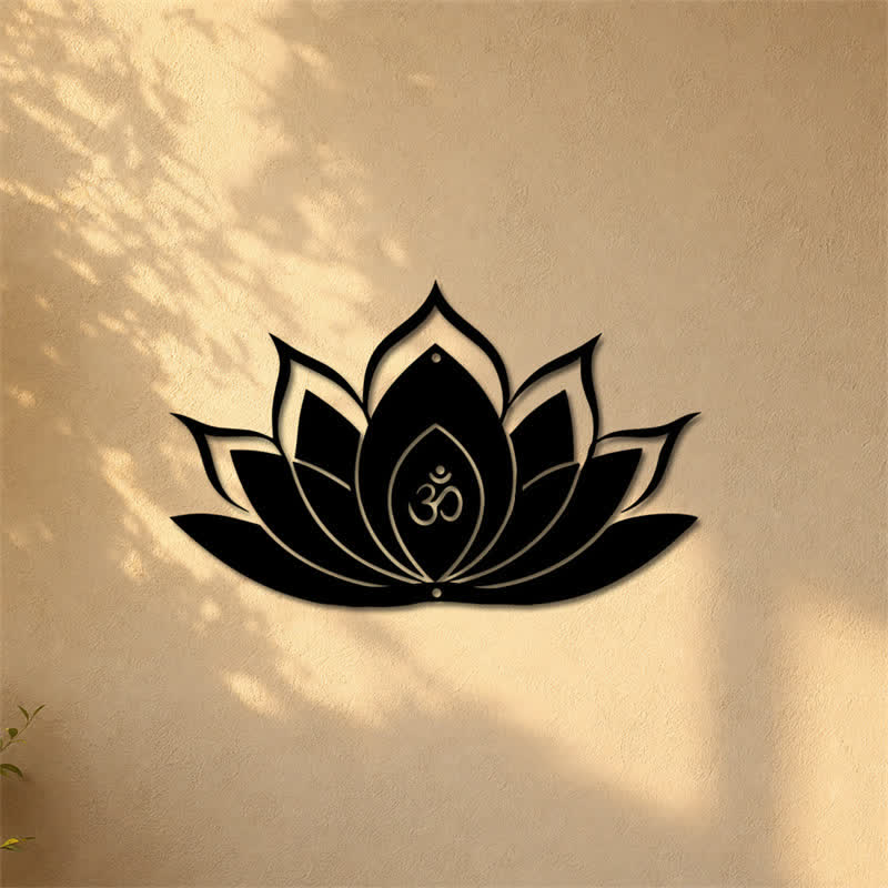 Buddha Stones Lotus OM Achtsamkeit Zen Silhouette Eisen Bedeutungsvolle Symbole Wandkunst - image 14