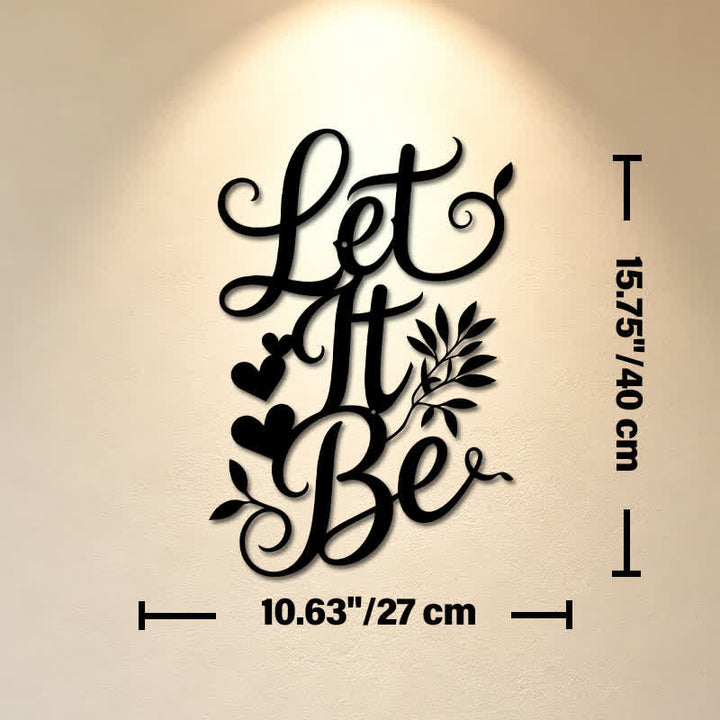 Buddha Stones Let It Be Schriftzug-Schild aus Eisenmetall mit bedeutungsvollen Symbolen – Wandkunst - Ca. 27,0 cm x 40 cm x 0,1 cm / 10,63 Zoll x 15,75 Zoll x 0,04 Zoll - image 8
