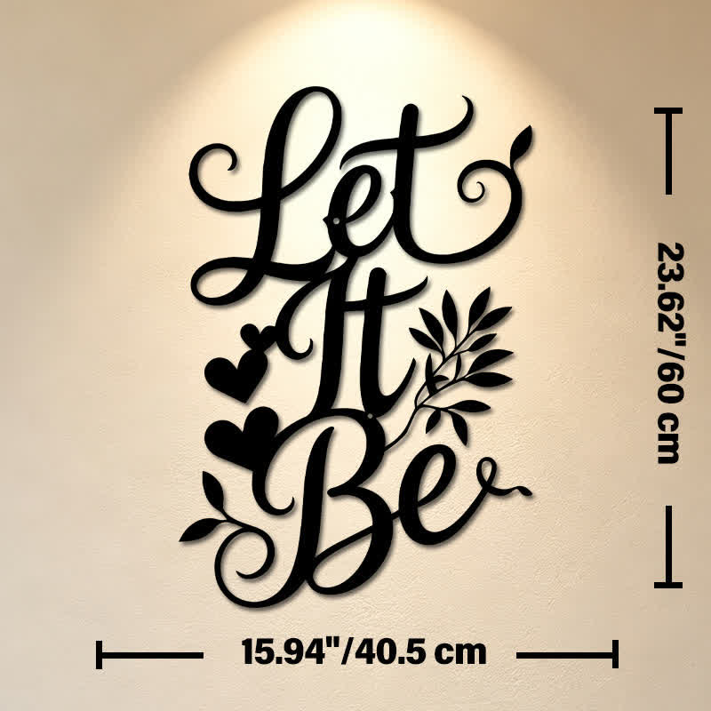 Buddha Stones Let It Be Schriftzug-Schild aus Eisenmetall mit bedeutungsvollen Symbolen – Wandkunst - Ca. 40,5 cm x 60 cm x 0,12 cm / 15,94 Zoll x 23,62 Zoll x 0,05 Zoll - image 12