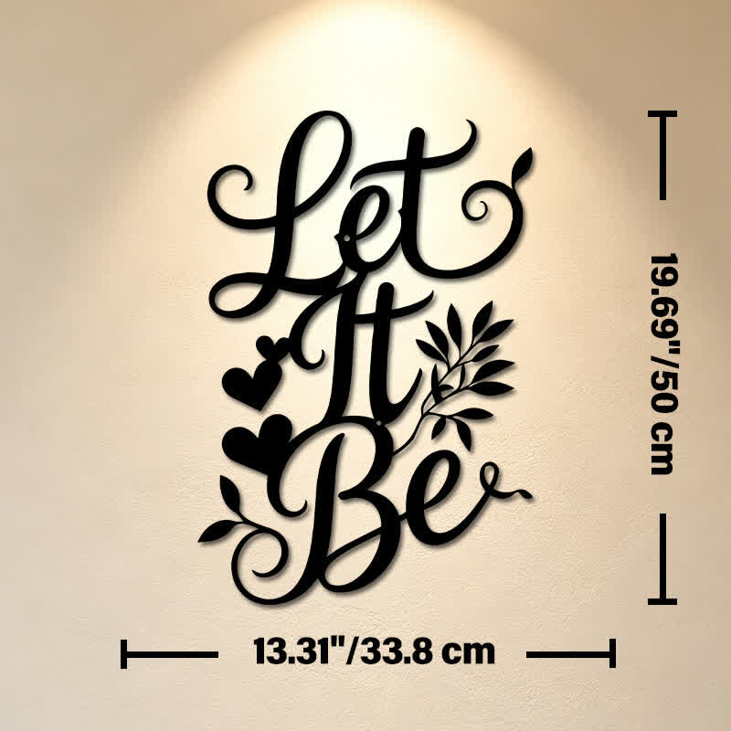 Buddha Stones Let It Be Schriftzug-Schild aus Eisenmetall mit bedeutungsvollen Symbolen – Wandkunst - Ca. 33,8 cm x 50 cm x 0,12 cm / 13,31 Zoll x 19,69 Zoll x 0,05 Zoll - image 10