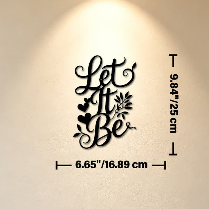 Buddha Stones Let It Be Schriftzug-Schild aus Eisenmetall mit bedeutungsvollen Symbolen – Wandkunst - Ca. 16,89 cm x 25 cm x 0,1 cm / 6,65 Zoll x 9,84 Zoll x 0,04 Zoll - image 2