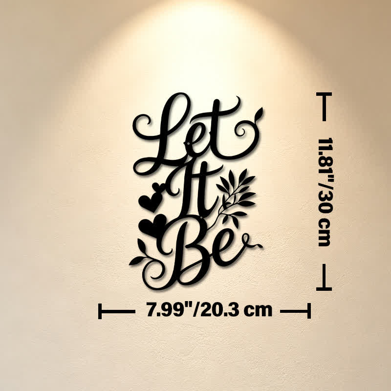 Buddha Stones Let It Be Schriftzug-Schild aus Eisenmetall mit bedeutungsvollen Symbolen – Wandkunst - Ca. 20,3 cm x 30 cm x 0,1 cm / 7,99 Zoll x 11,81 Zoll x 0,04 Zoll - image 4