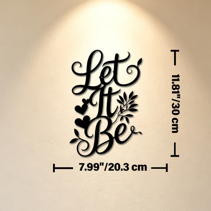 Buddha Stones Let It Be Schriftzug-Schild aus Eisenmetall mit bedeutungsvollen Symbolen – Wandkunst - Ca. 20,3 cm x 30 cm x 0,1 cm / 7,99 Zoll x 11,81 Zoll x 0,04 Zoll - image 4