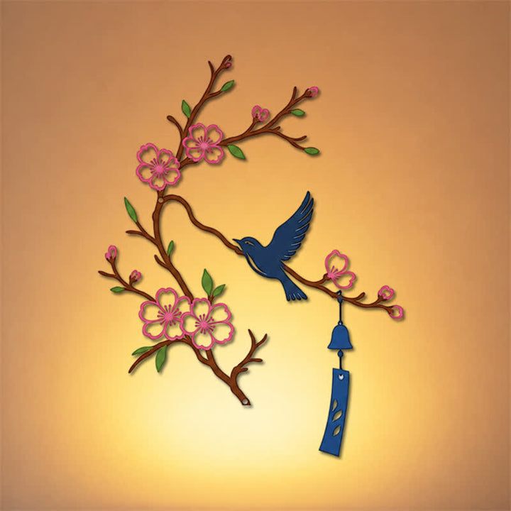Buddha Stones Wandkunst aus Eisen: Vogel- und Blütenzweig – Bedeutungsvolle Symbole - image 14