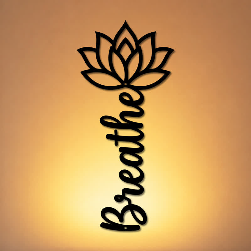 Buddha Stones Lotus Breathe New Beginnings Vertikale Wandkunst aus Eisen mit bedeutungsvollen Symbolen - image 0