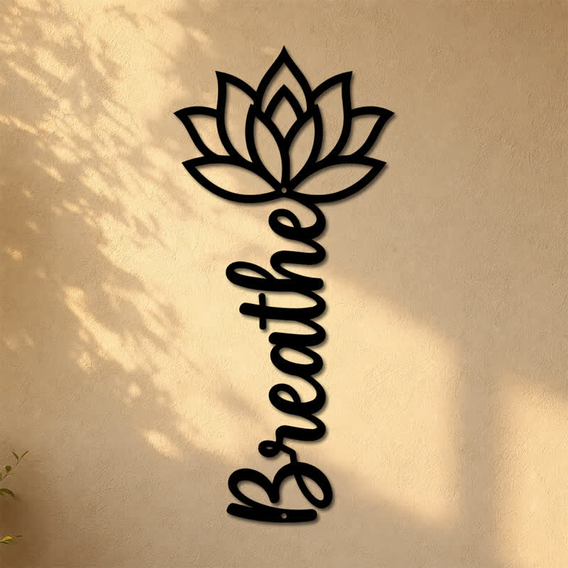 Buddha Stones Lotus Breathe New Beginnings Vertikale Wandkunst aus Eisen mit bedeutungsvollen Symbolen - image 7