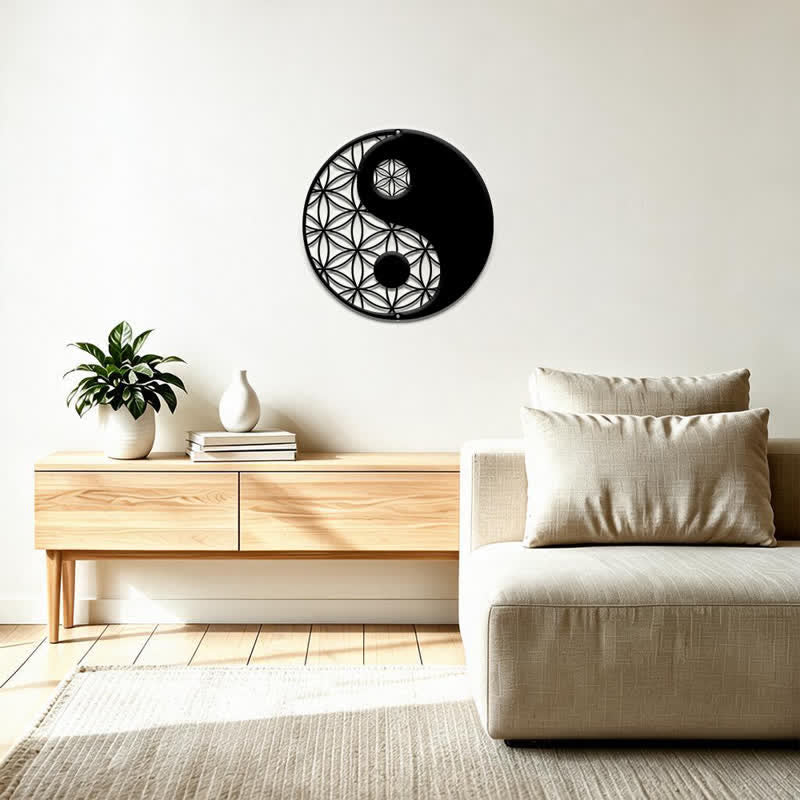 Buddha Stones Minimalistische Wanddekoration aus Eisen im Yin-Yang-Balance-Stil - image 12