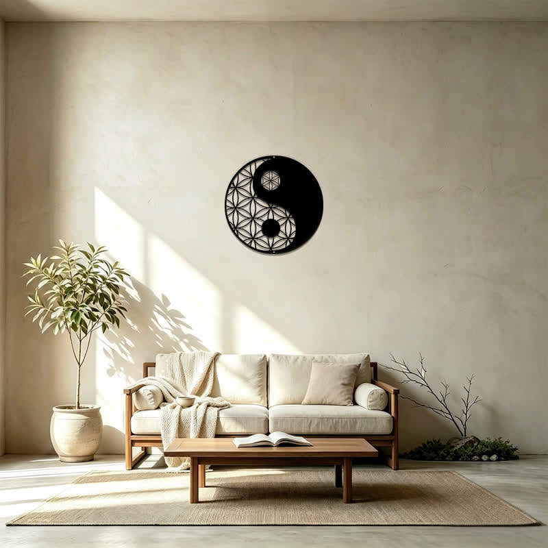 Buddha Stones Minimalistische Wanddekoration aus Eisen im Yin-Yang-Balance-Stil - image 15
