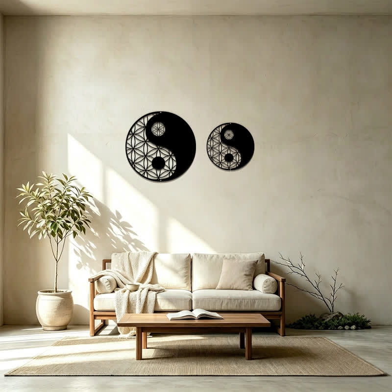 Buddha Stones Minimalistische Wanddekoration aus Eisen im Yin-Yang-Balance-Stil - image 10