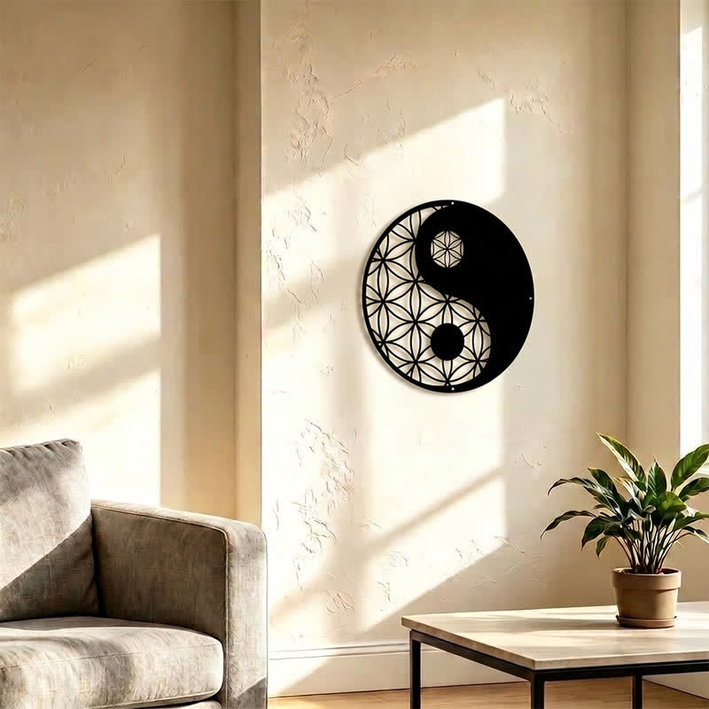 Buddha Stones Minimalistische Wanddekoration aus Eisen im Yin-Yang-Balance-Stil - image 9