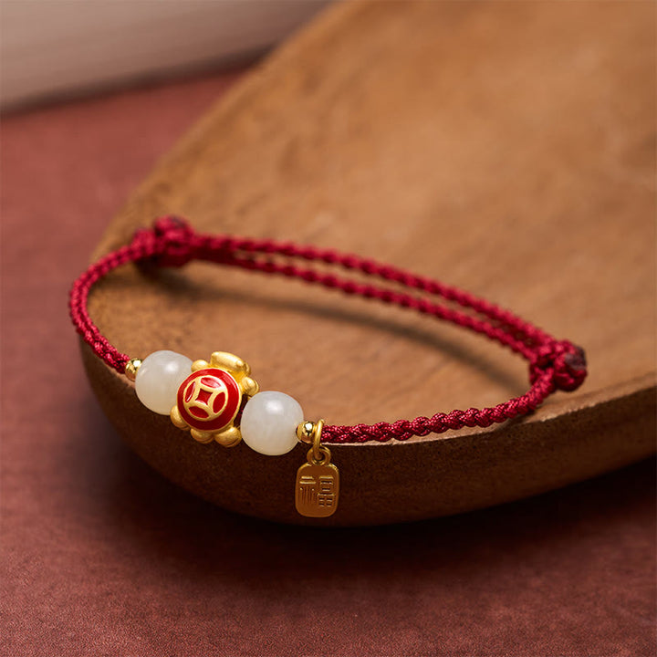 Buddha Stones Schildkrötenrotes, handgewebtes Armband aus Schnüren - image 1