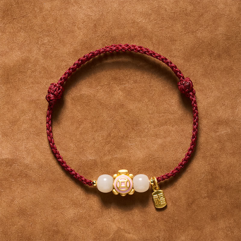 Buddha Stones Schildkrötenrotes, handgewebtes Armband aus Schnüren - Rosa - image 10