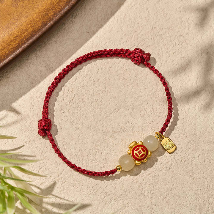 Buddha Stones Schildkrötenrotes, handgewebtes Armband aus Schnüren - image 2