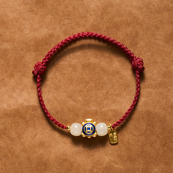 Buddha Stones Schildkrötenrotes, handgewebtes Armband aus Schnüren - Blau - image 16