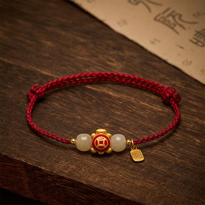 Buddha Stones Schildkrötenrotes, handgewebtes Armband aus Schnüren - image 3