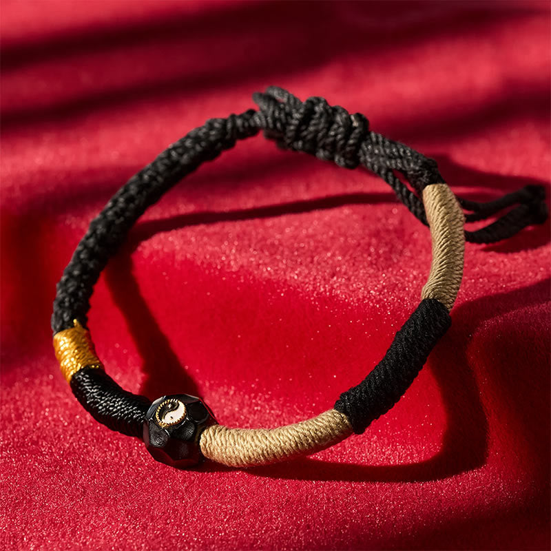 Buddha Stones Schwarzes und weißes Feuerachat-Bastelarmband - image 1