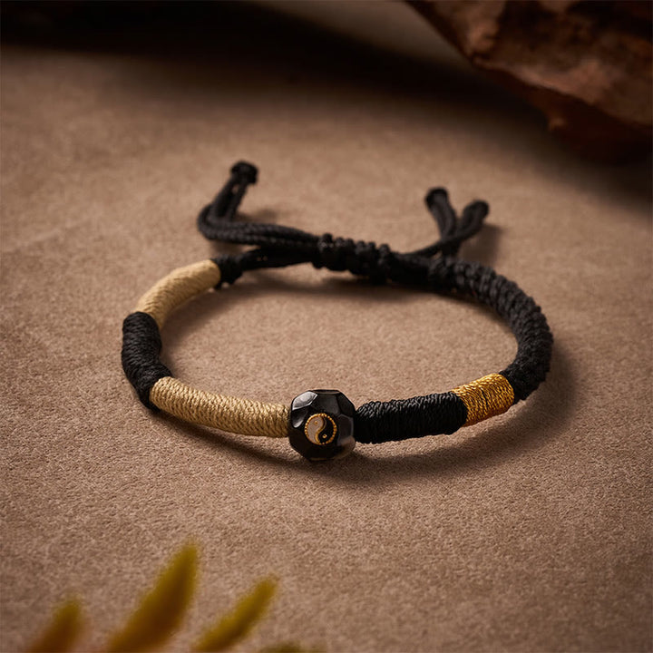 Buddha Stones Schwarzes und weißes Feuerachat-Bastelarmband - image 3