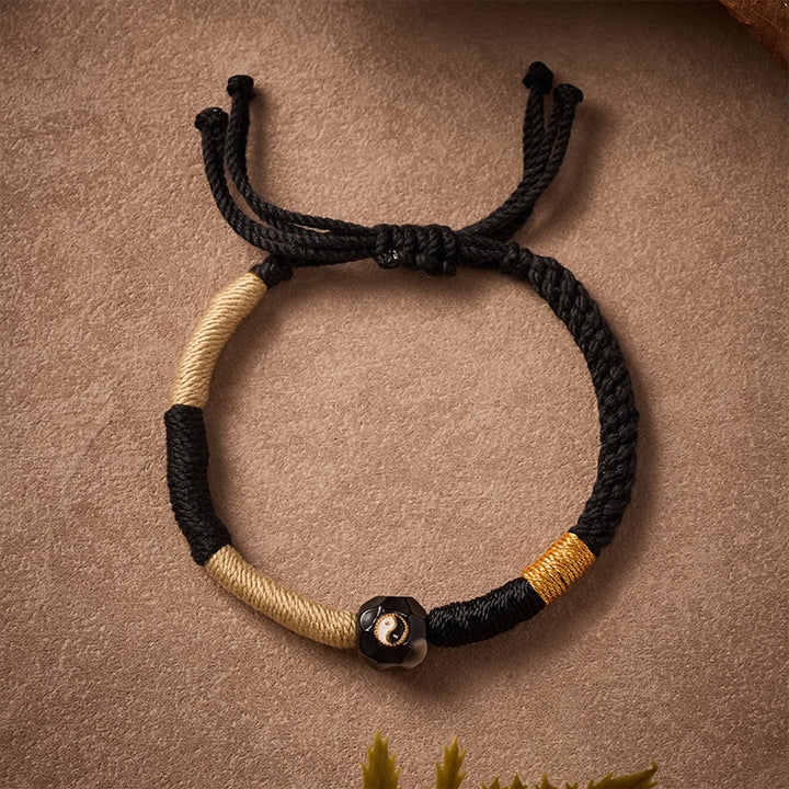 Buddha Stones Schwarzes und weißes Feuerachat-Bastelarmband - image 2