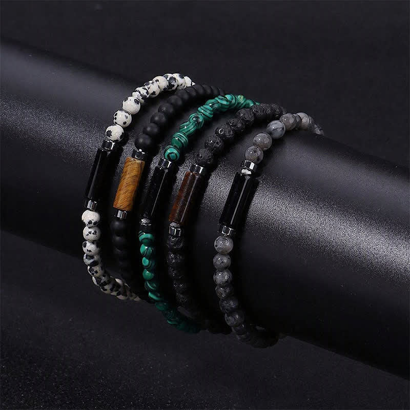 Buddha Stones Vintage 4mm Lavastein Dalmatinerjaspis Erdungsarmband - image 14