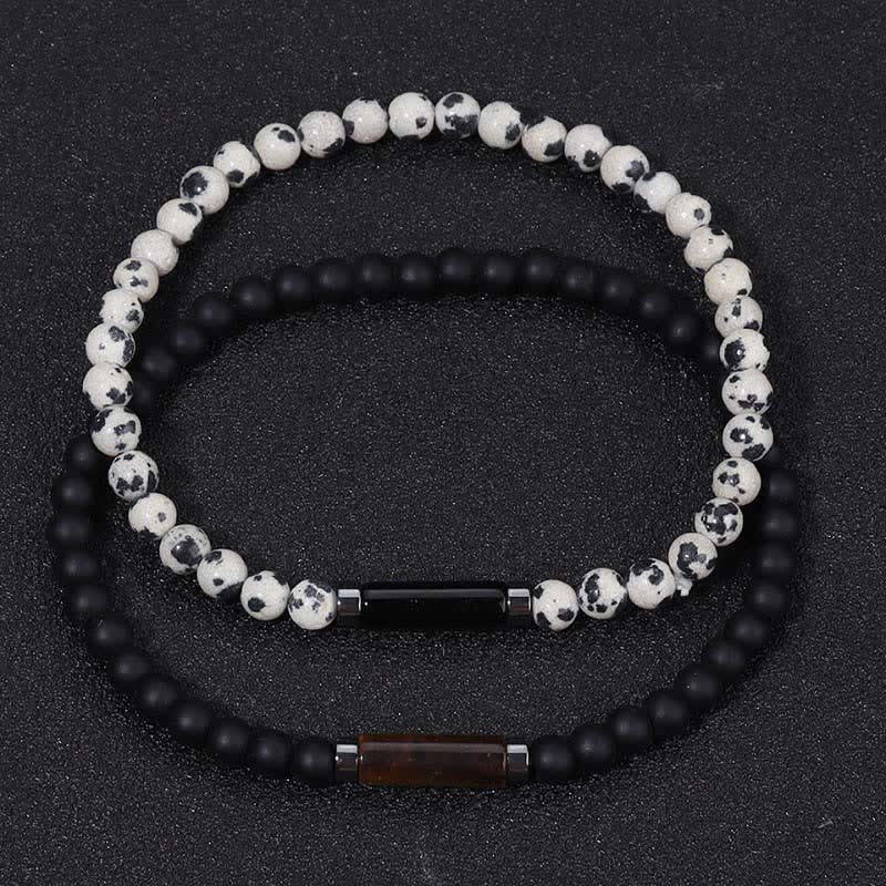 Buddha Stones Vintage 4mm Lavastein Dalmatinerjaspis Erdungsarmband - image 11
