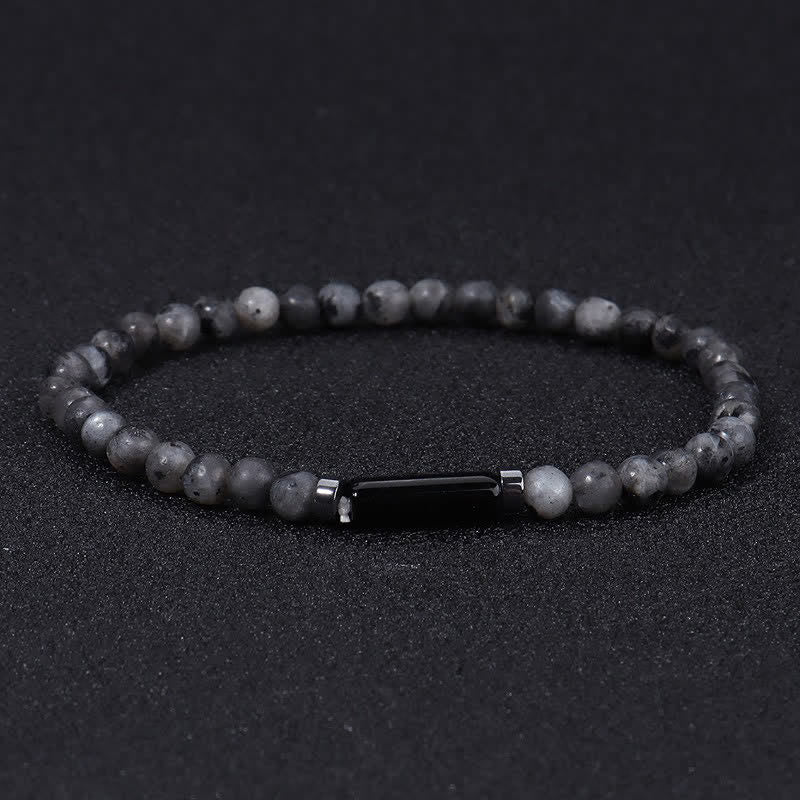 Buddha Stones Vintage 4mm Lavastein Dalmatinerjaspis Erdungsarmband - Schwarzer Glitzerstein (Schutz ♥ Erdung) - image 4