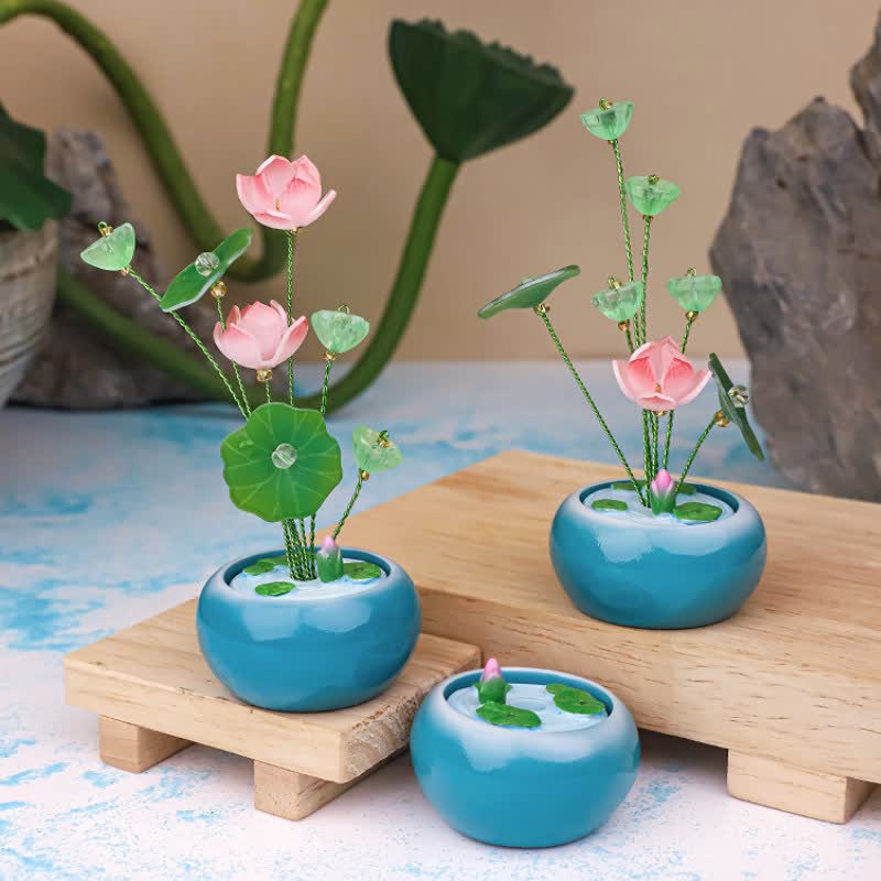 Buddha Stones Duftglas „Lotus Purity Teardrop“ aus Kunstharz – Achtsames Wohnen - image 9