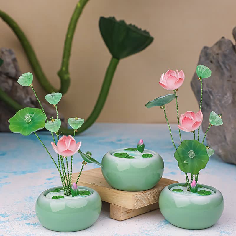 Buddha Stones Duftglas „Lotus Purity Teardrop“ aus Kunstharz – Achtsames Wohnen - image 6