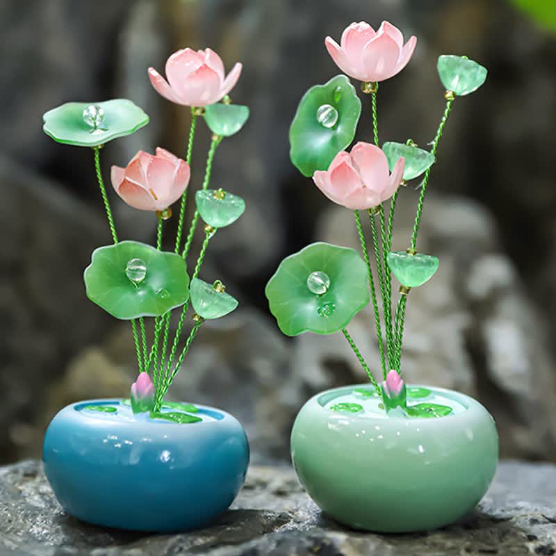 Buddha Stones Duftglas „Lotus Purity Teardrop“ aus Kunstharz – Achtsames Wohnen - image 10