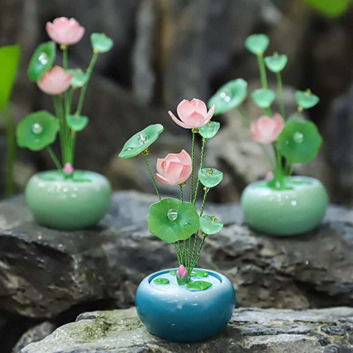 Buddha Stones Duftglas „Lotus Purity Teardrop“ aus Kunstharz – Achtsames Wohnen - image 11