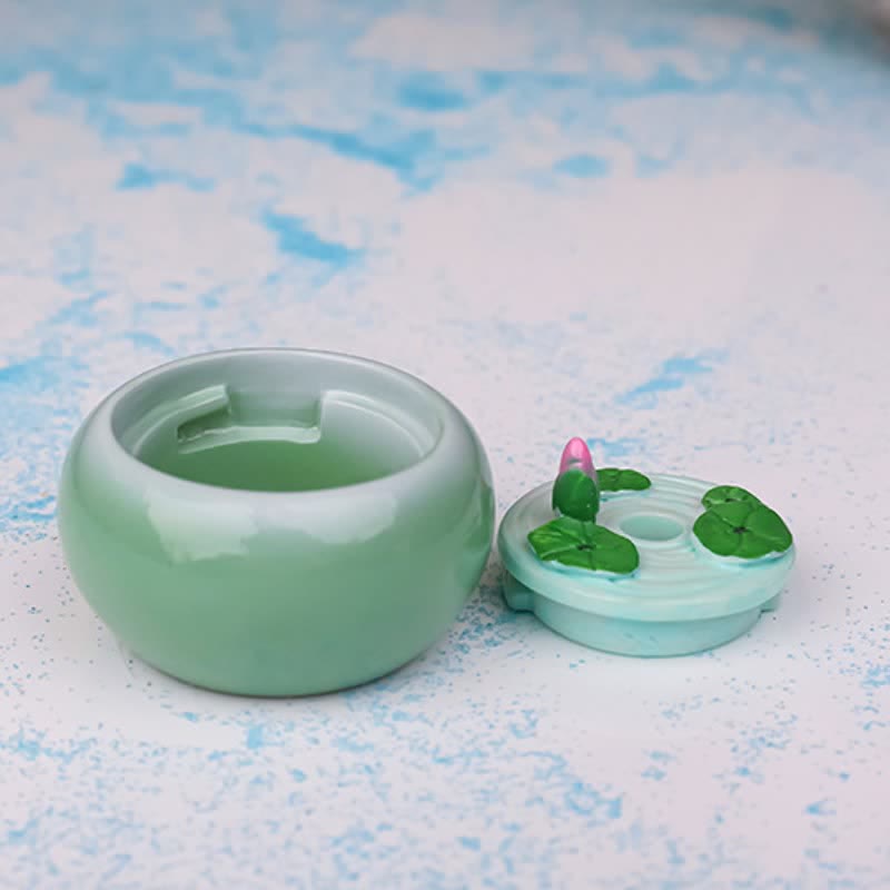 Buddha Stones Duftglas „Lotus Purity Teardrop“ aus Kunstharz – Achtsames Wohnen - image 4