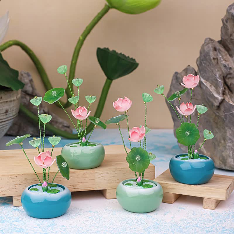 Buddha Stones Duftglas „Lotus Purity Teardrop“ aus Kunstharz – Achtsames Wohnen - image 12