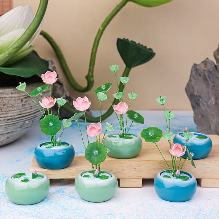 Buddha Stones Duftglas „Lotus Purity Teardrop“ aus Kunstharz – Achtsames Wohnen - image 14